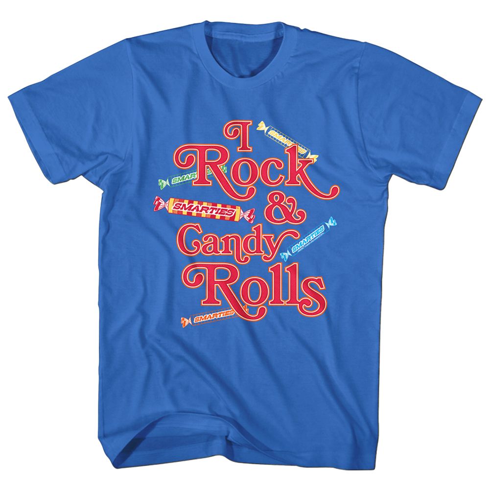 Smarties-I Rock Candy Rolls-Royal Adult S/S Tshirt