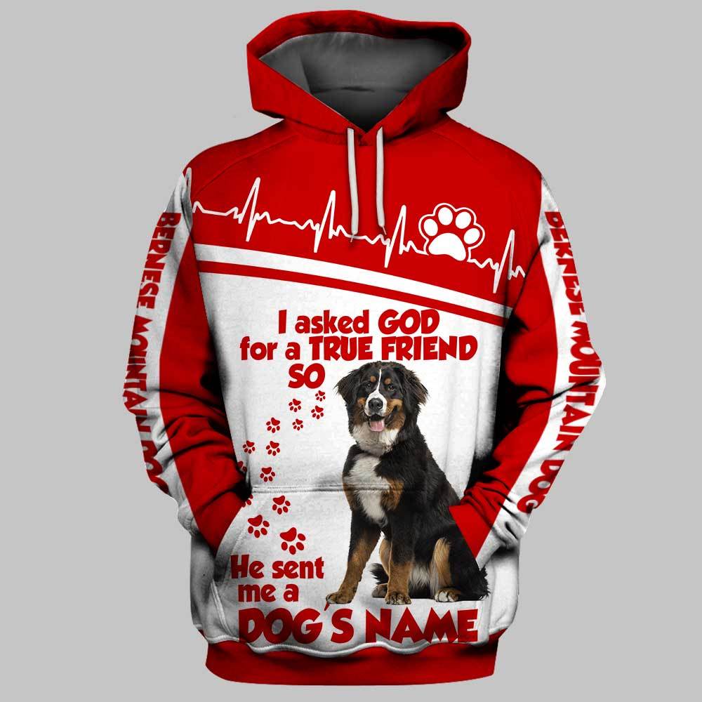 Personalized Name Bernese Mountain Dog 3D Full Printing