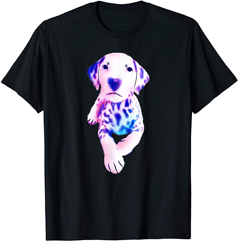 Colorful Splash Art Dalmatian Dog Funny Owner Puppy Lover T-Shirt