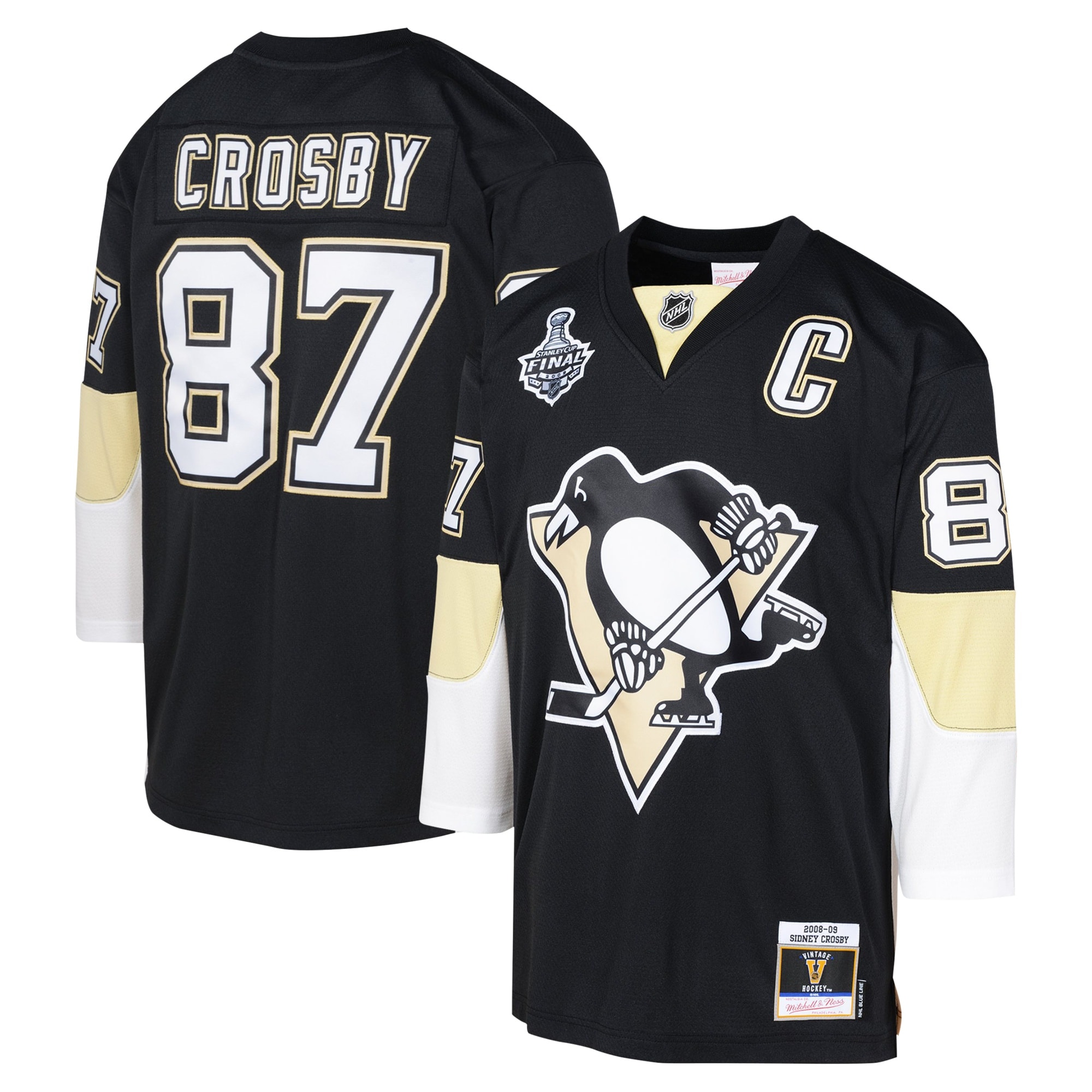 Sidney Crosby Pittsburgh Penguins Mitchell & Ness Youth 2008 Blue Line Player Jersey – Black