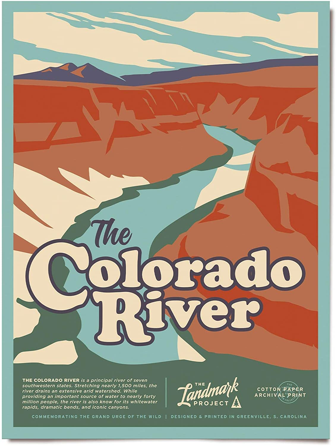 Travel Colorado River Poster Art Print      Home Decor Gift For Men Women Family Friend On Birthday Xmas