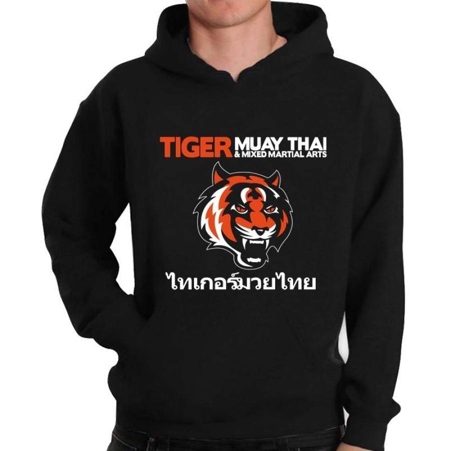 Fashion Tiger Muay Thai Logo Hoodie Classic Black Tops Clothing