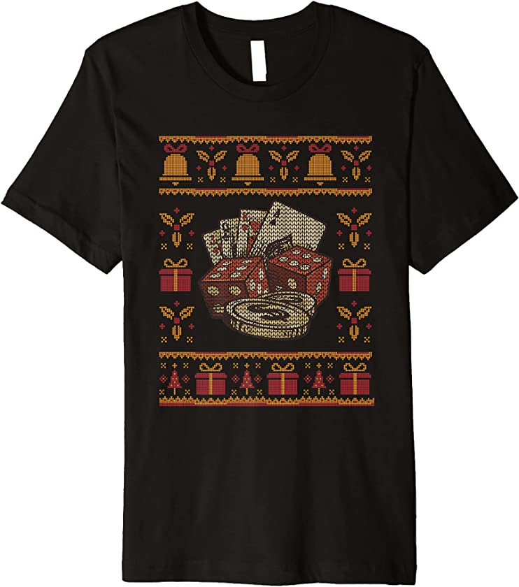 Ugly Christmas Gambling Poker X-Mas Santa Claus New Year Premium T-Shirt