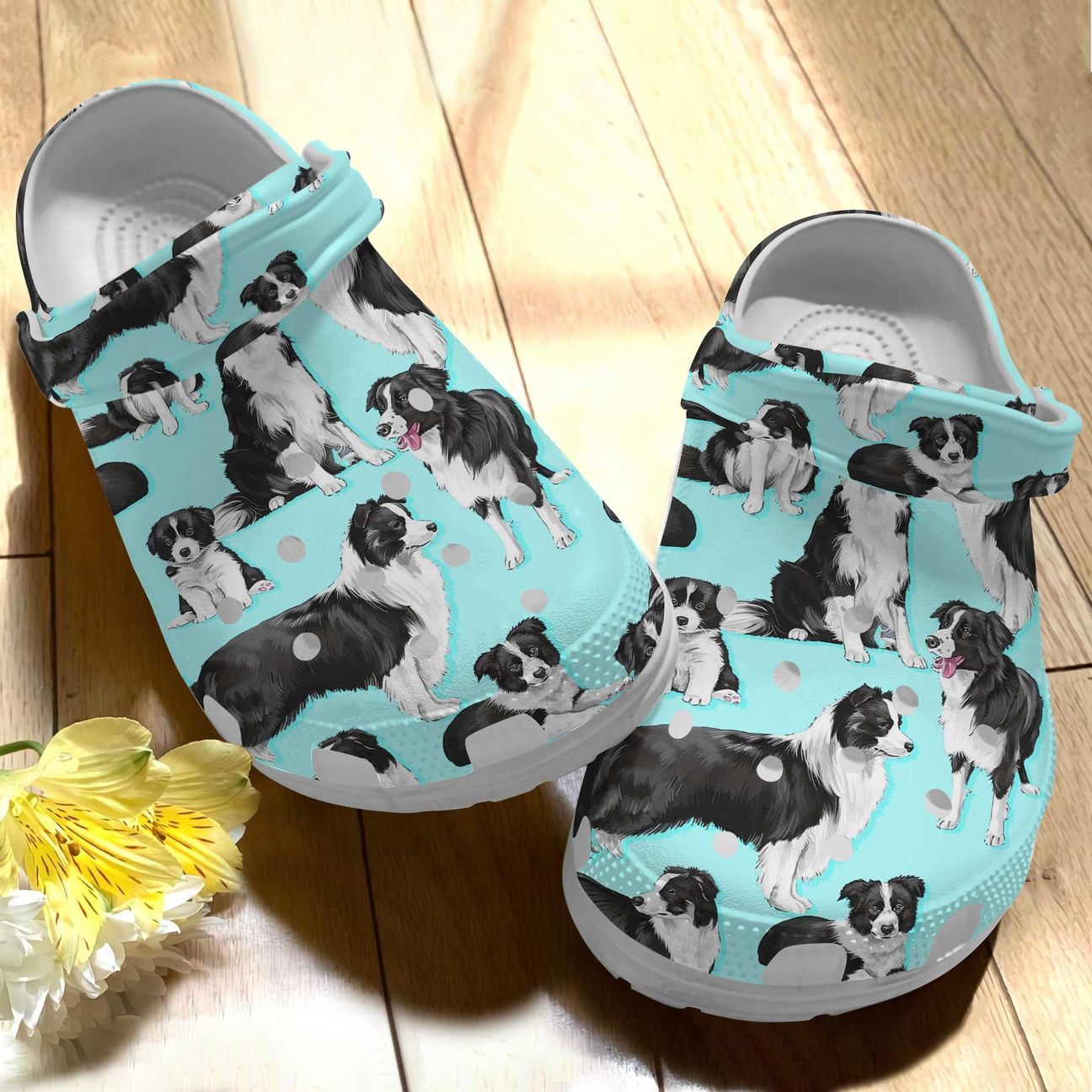 Border Collie Personalized Clog, Custom Name, Text Pretty Border Collie Pattern, Fashion Style For Women, Men, Kid, Print 3D