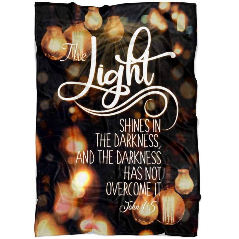 John 1:5 The light shines in the darkness fleece blanket