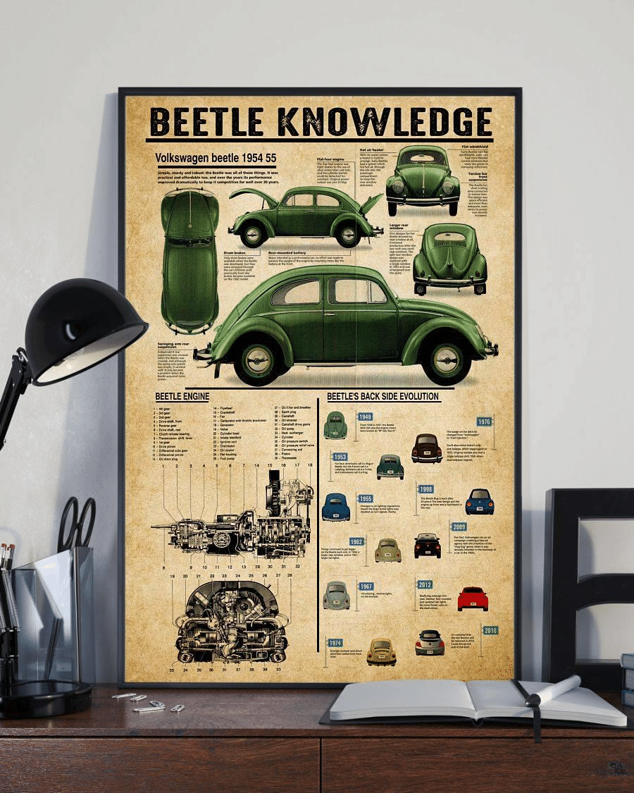 Beetle Knowledge For Men And Women Home Living Room Wall Decor Vertical Poster Canvas Y97