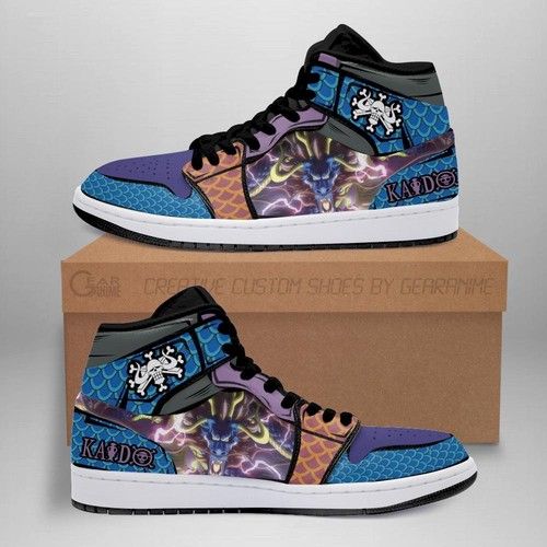 Dragon kaido jordan sneakers yonko one piece anime shoes fan gift mn06