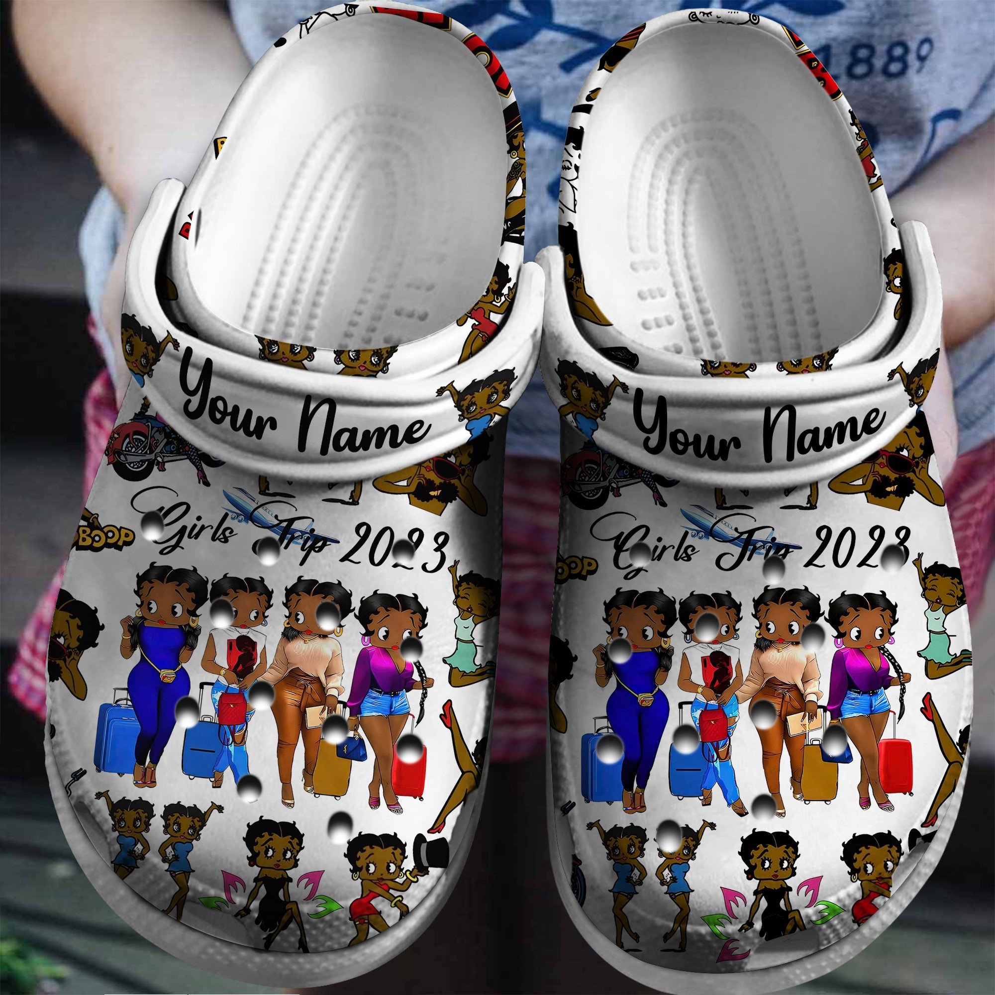 Betty Boop Cartoon Crocs Crocband Clogs Shoes Comfortable For Men Women and Kids 6