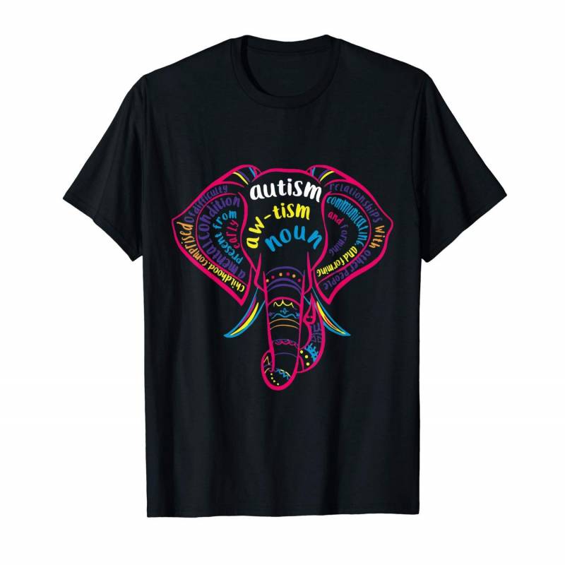 Autism Awareness Elephant Definition For Men Women Kids T-shirt