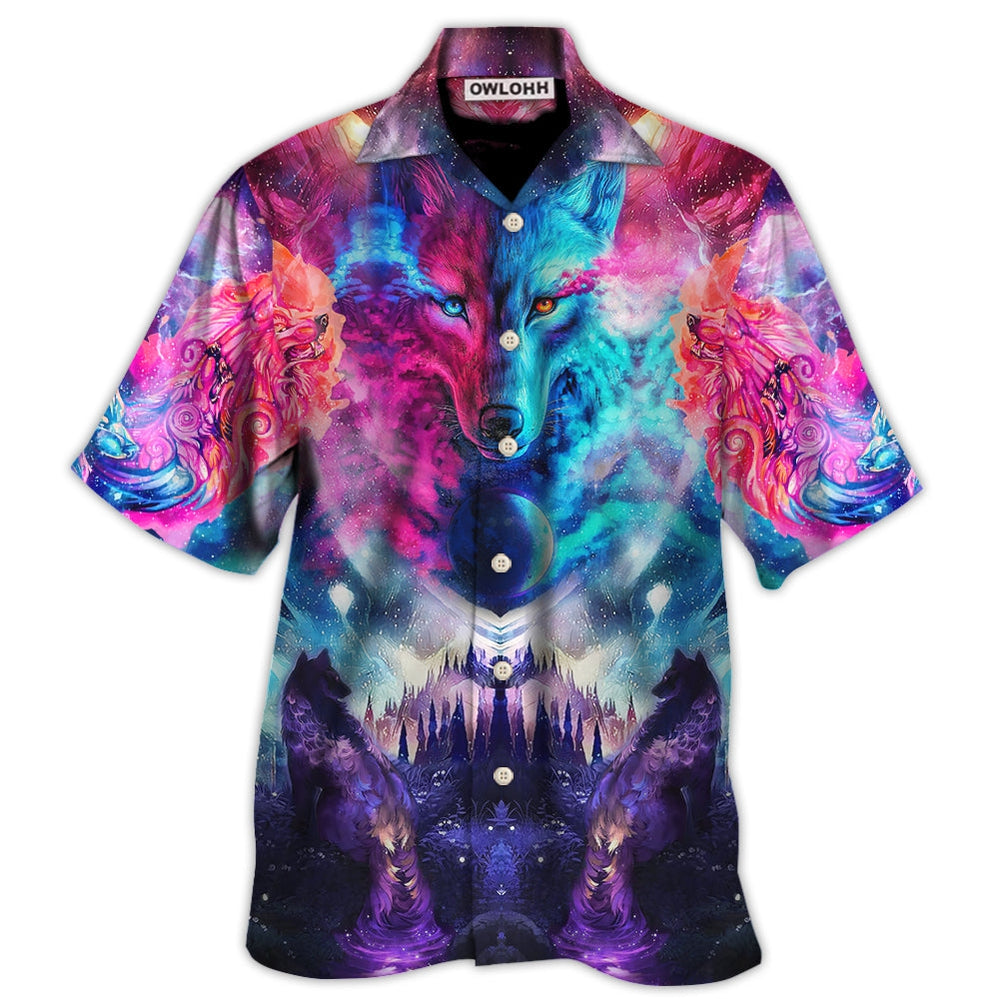 Wolf Colorful Loves Over Night – Hawaiian Shirt  – Owl Ohh