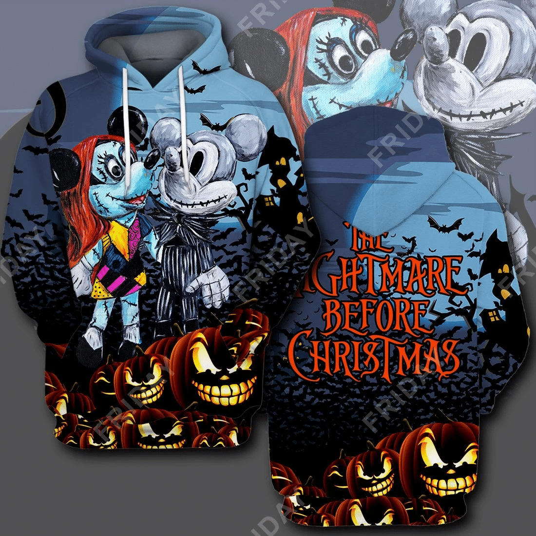 Dn T-Shirt Mouse Couple Night Of Halloween T-Shirt Hoodie Adult Full Print