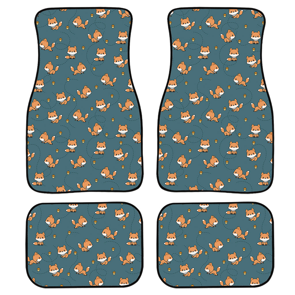 Baby Fox Pattern Print Front And Back Car Floor Mats, Front Car Mat