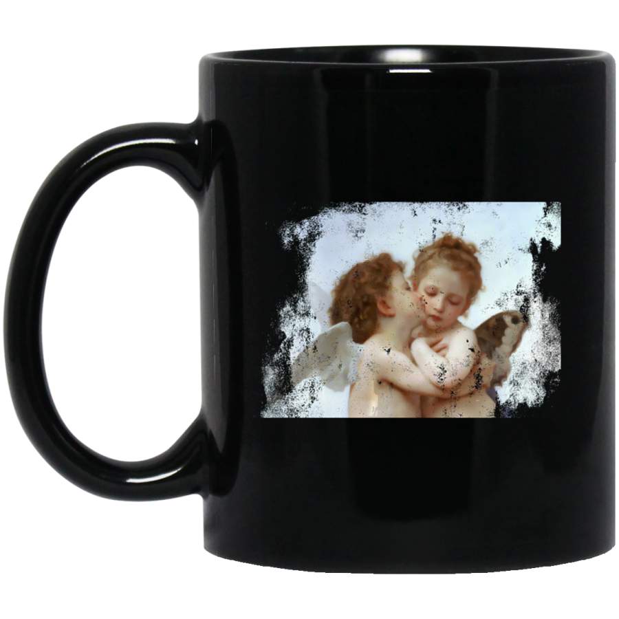 Vintage Kissing Angels Distressed Grunge Look Coffee Mug