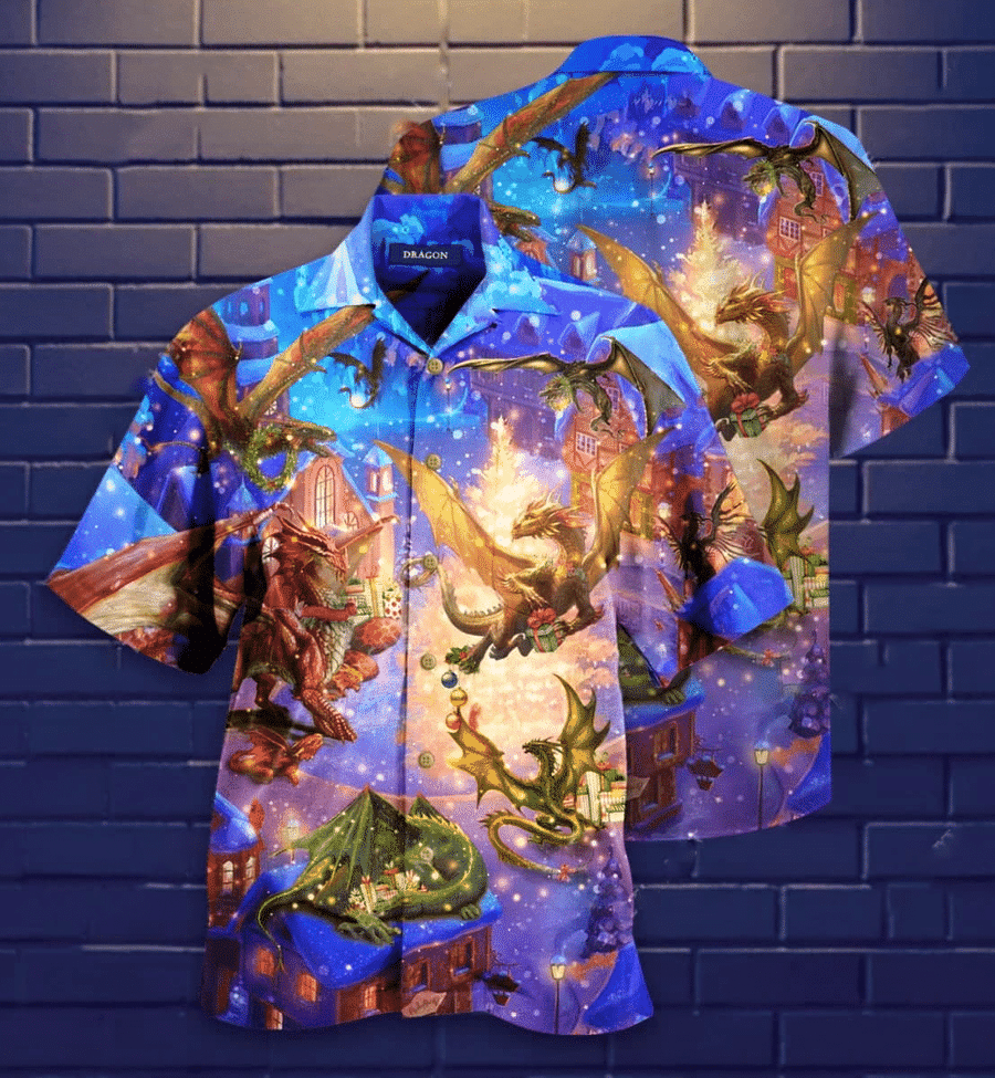 Cover Your Body With Amazing Hawaii Aloha Shirts Christmas Dragon Believe In Magic Ha40490