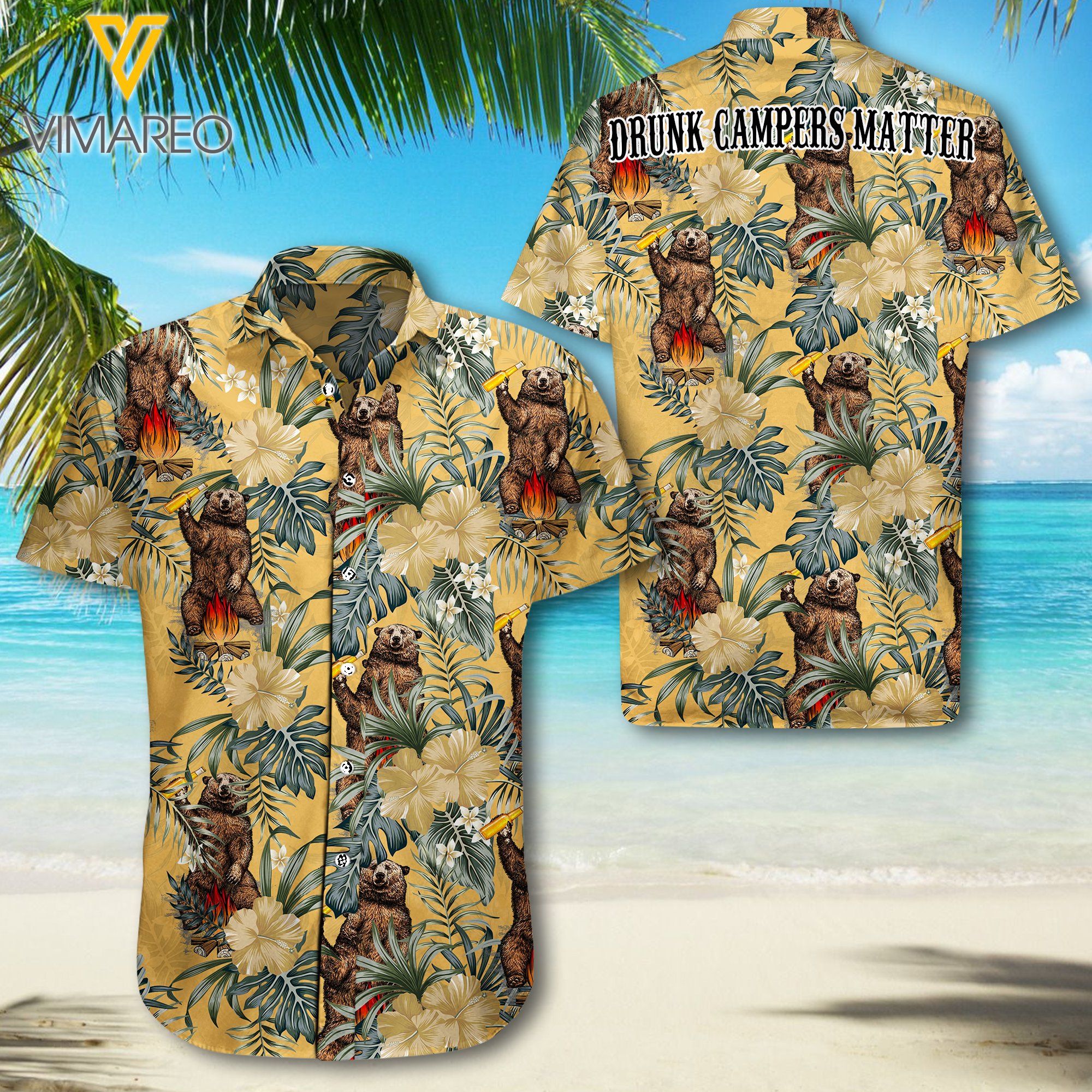 Drunk Campers Matter Printed Hawaiian Shirt Mq Ha41280