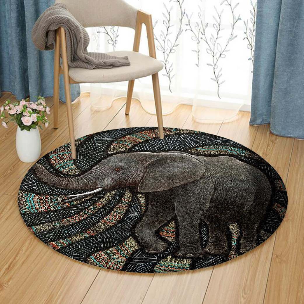 Elephant Zen GE2946 Round Rug  CYSI2907