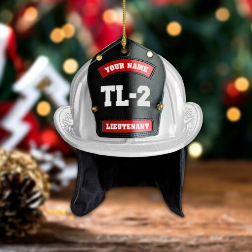 Personalized Firefighter Helmet Ornament, Wood Ornament, Christmas Ornament, Christmas Gift, Firefighter Gift, Firemen Gift, Firefighter Ornament