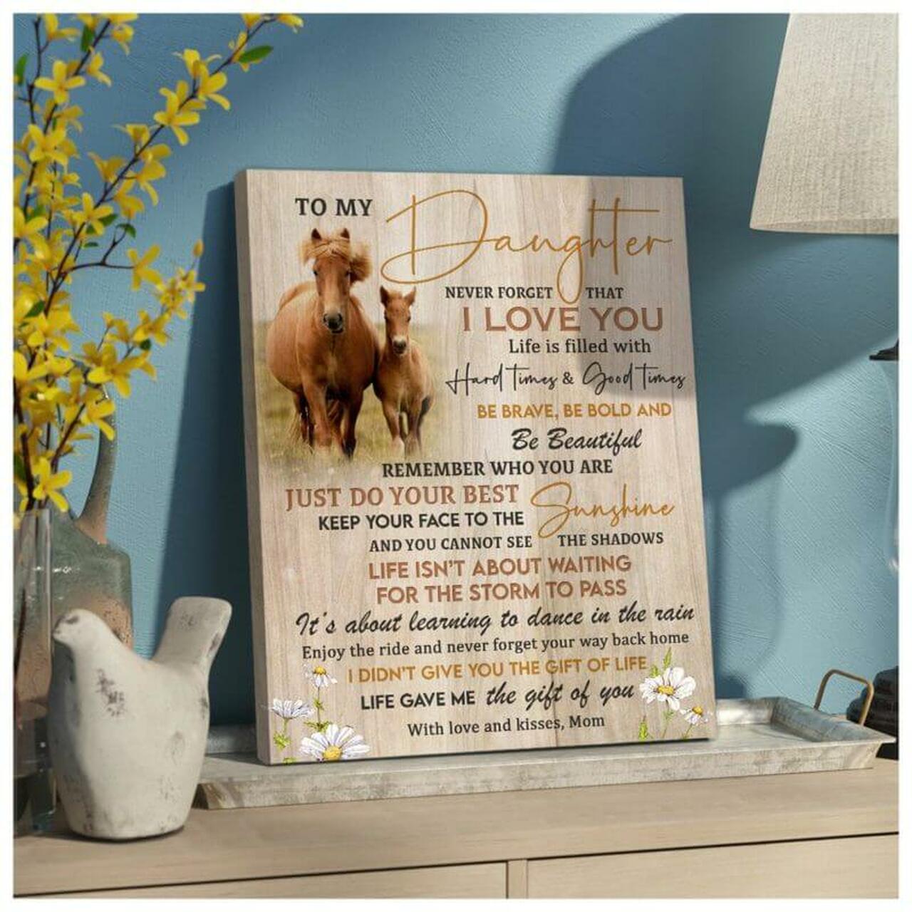 To My Daughter, Gift For Daughter Horse Canvas