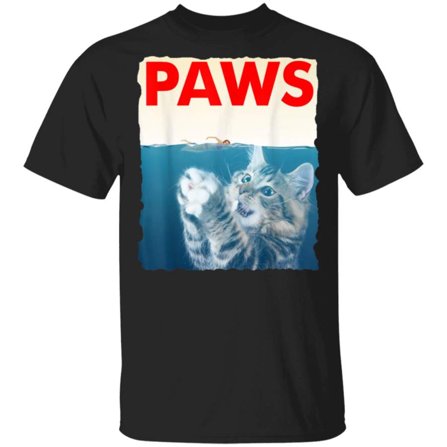 Paws Shirt Funny Cat Parody TShirt  Shark Kitten Tee