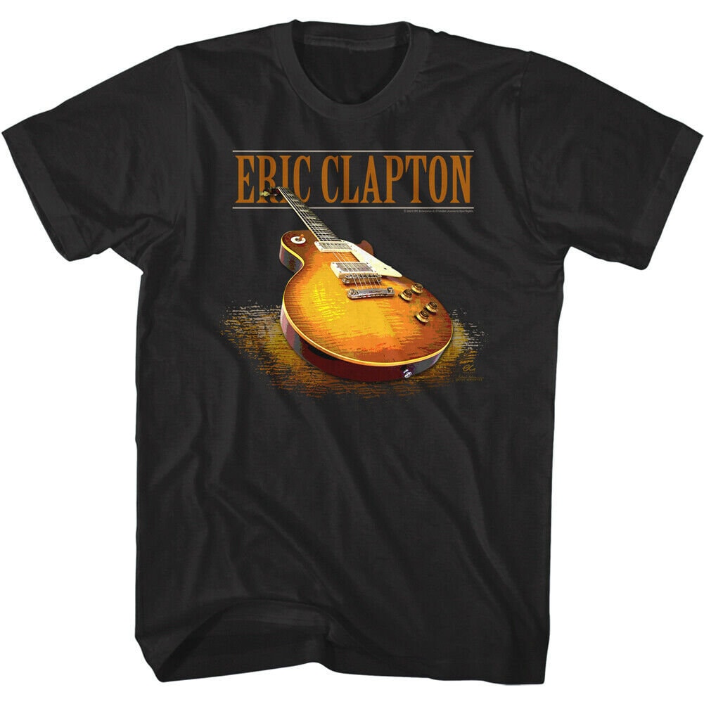 Eric Clapton T Shirt | Gibson Beano Burst Guitar Men's Graphic Tee | Music Guitarist Legend T-Shirt | Rock n Roll Concert Tour Merch