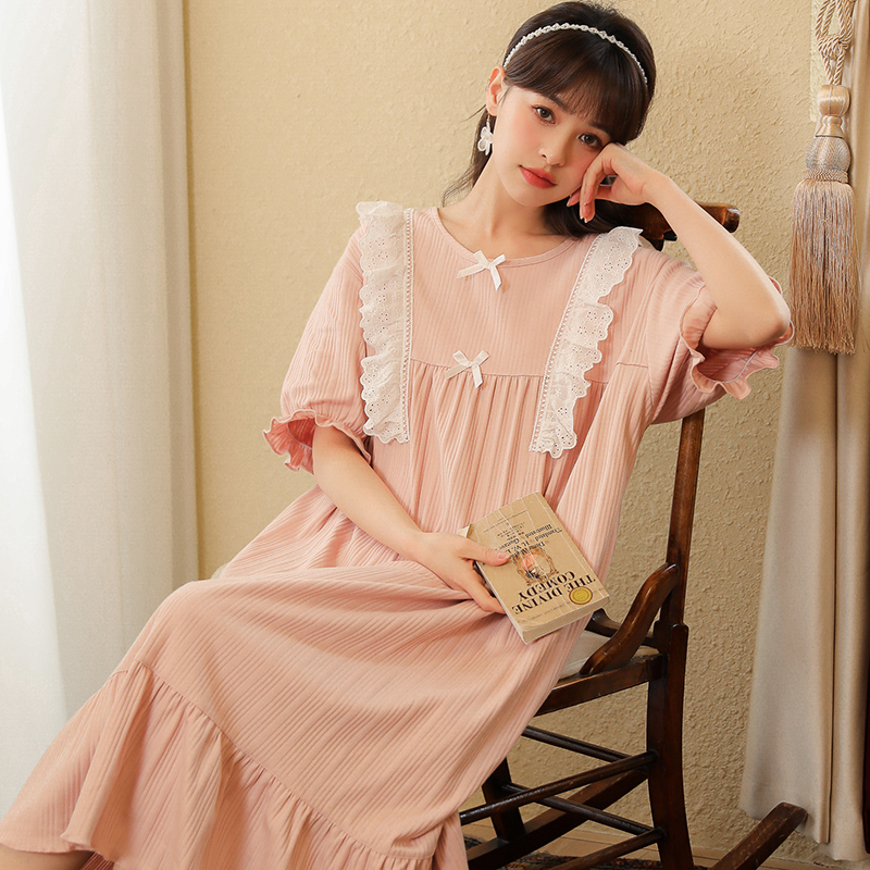 Women’s Lolita Dress Princess Sleepshirts Vintage Palace Style Lace Embroidered Nightgowns Plus Size Nightdress Lounge Sleepwear alx