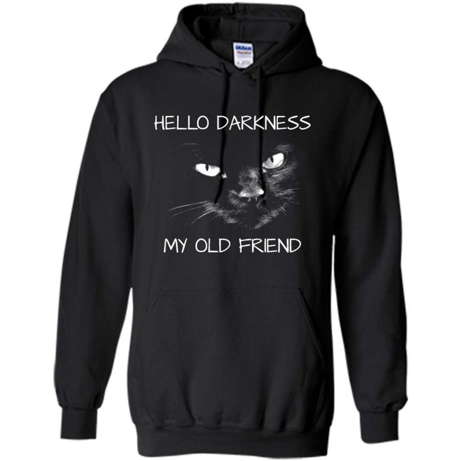 Cat Hello Darkness My Old Friend, Cat Lover Kitten – Gildan Heavy Blend Hoodie