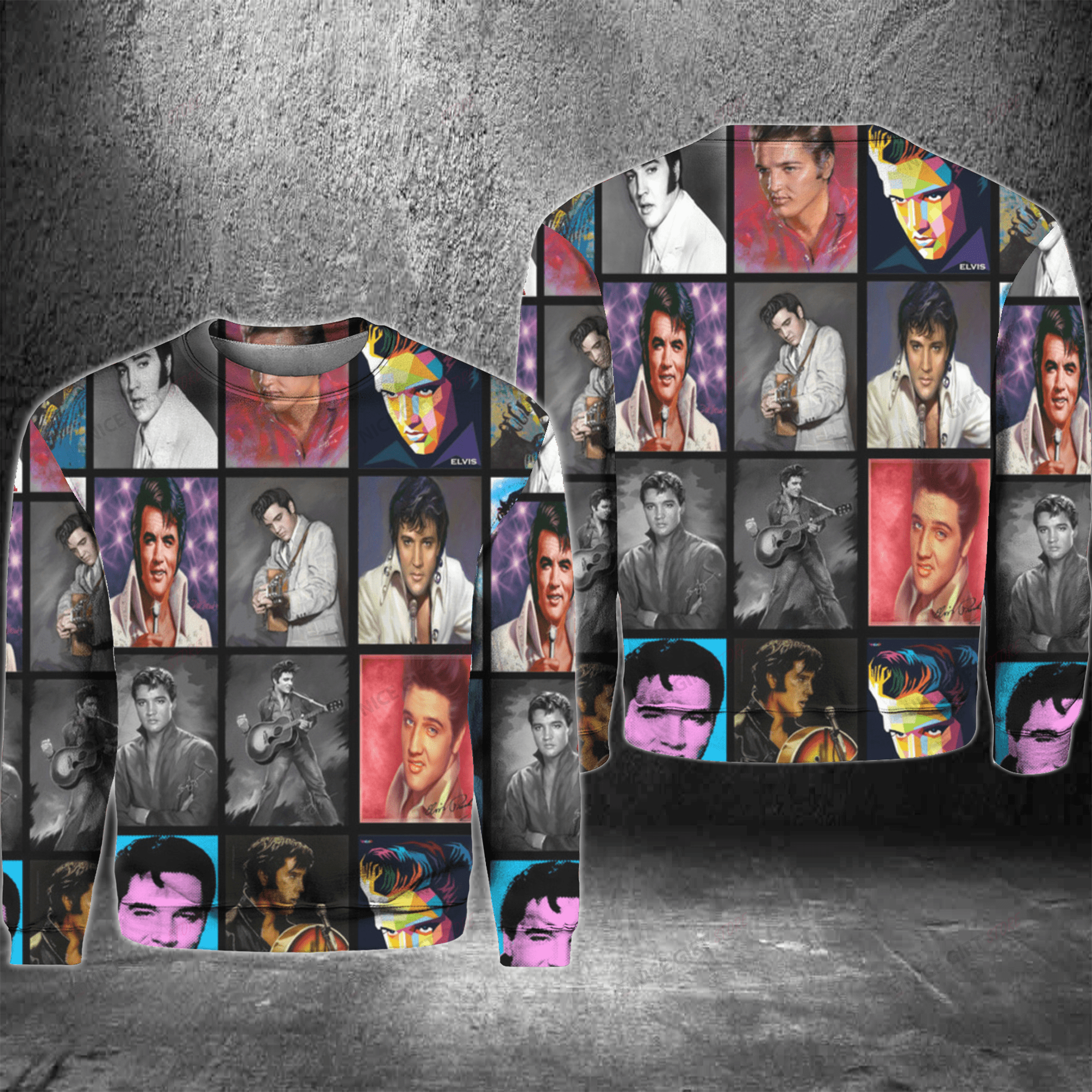 Elvis Presley Crewneck Sweatshirt 3Cs-D6I0