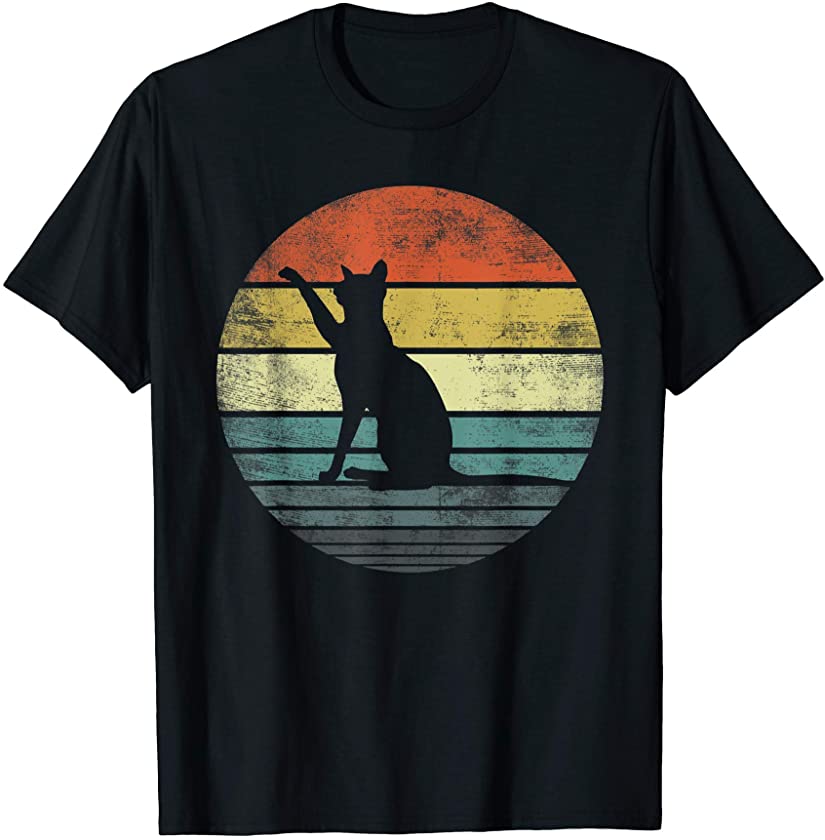 Cat Lover Gifts Retro Vintage Kitty Silhouette T-Shirt