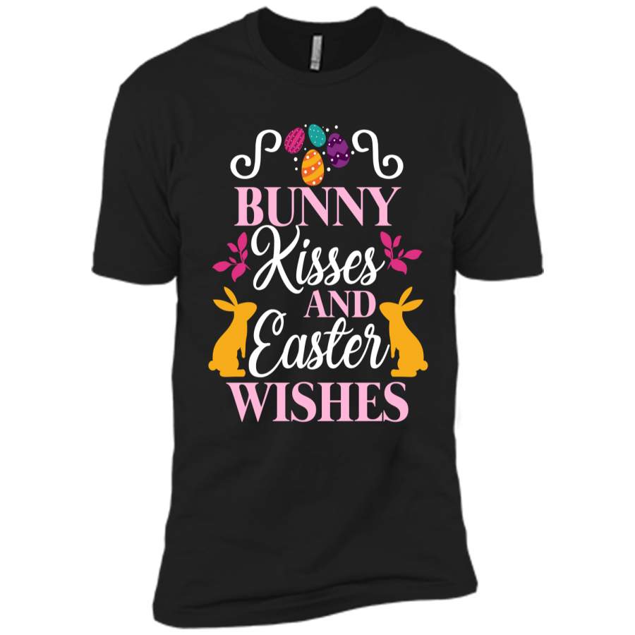 Bunny Kisses And Easter Wishes Cute Easter T-Shirt Next Level Premium Short Sleeve Tee