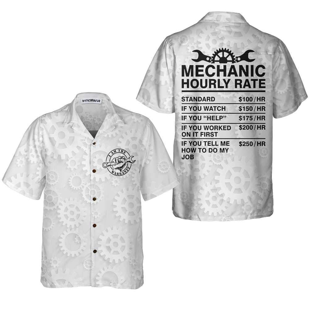 I Am The Warranty Hawaii Black And White Mechanic Shirt Ha63001