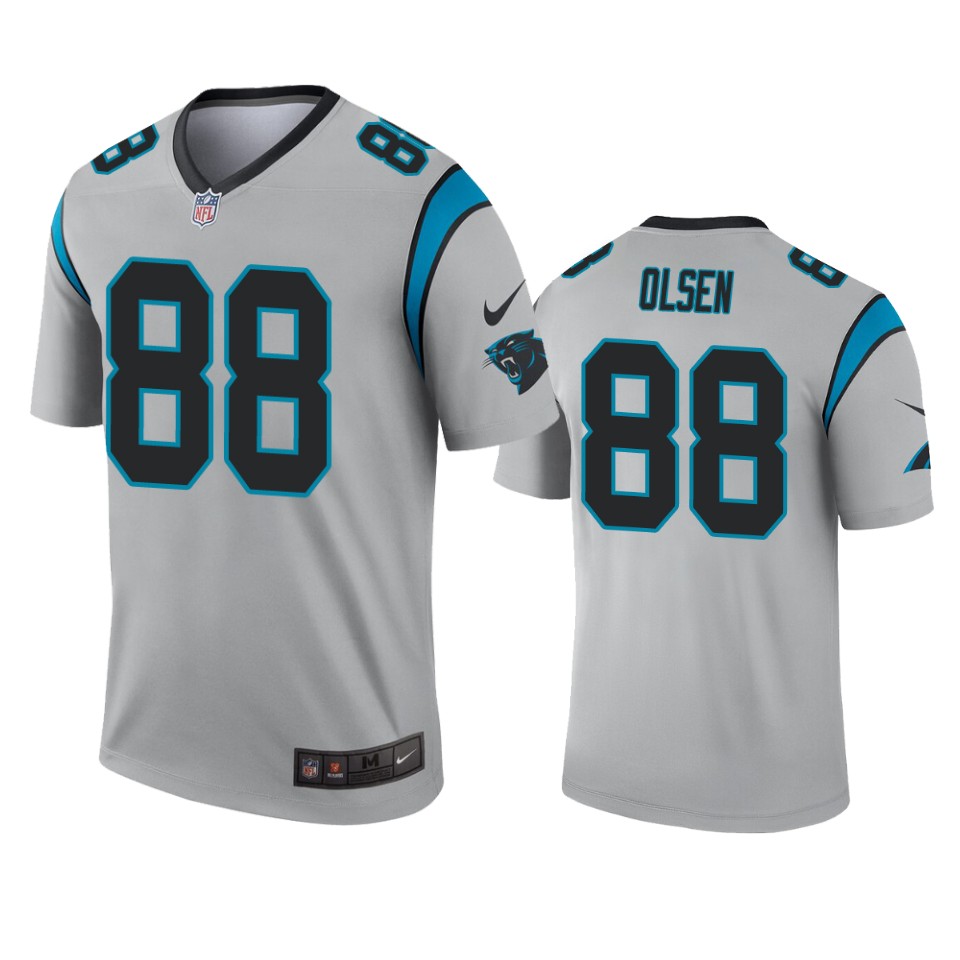 Carolina Panthers Greg Olsen Silver Inverted Legend Jersey