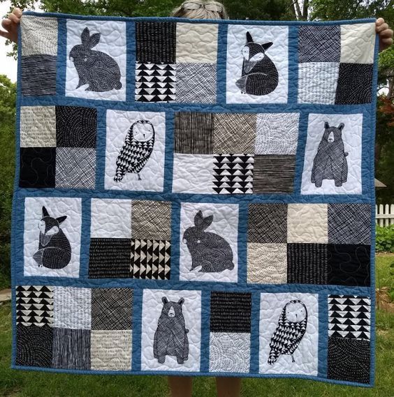 Owl And Rabbit Quilt Tuaob