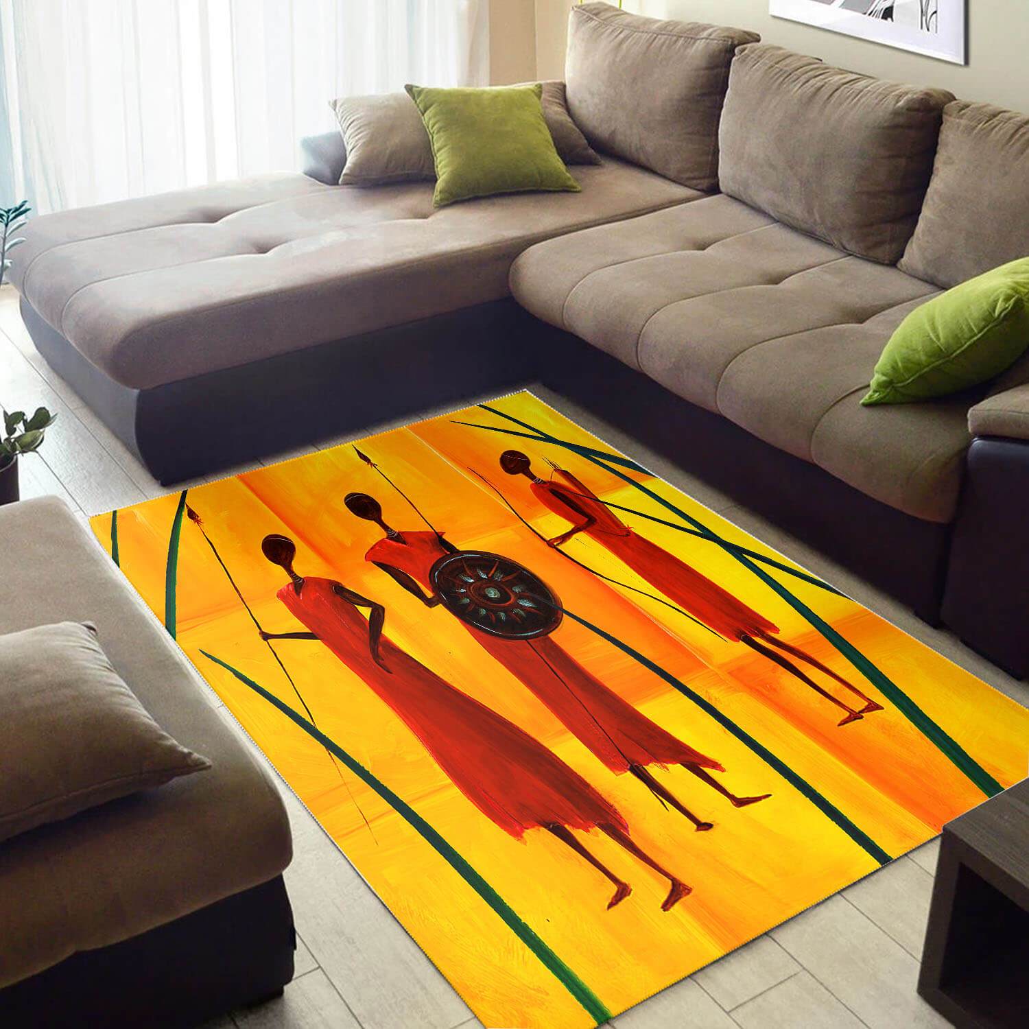 Trendy African Rug Beautiful African Style Melanin Afro Woman African Design Floor Rug African Style Decor BPS3710