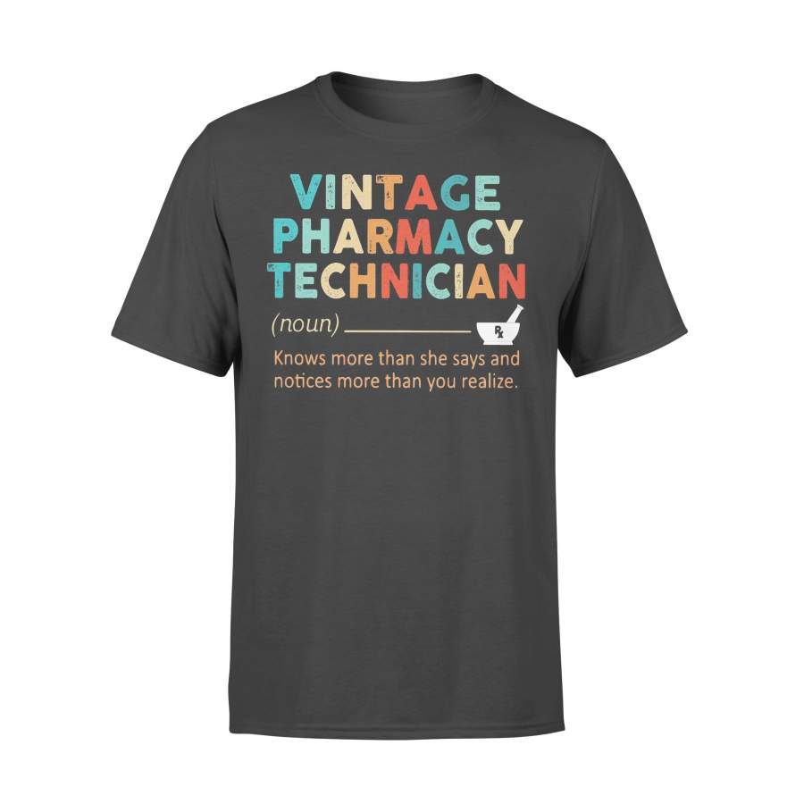 Vintage Medical Technician Noun Knows More Than He Says And Notices More Than You Realize T-shirt