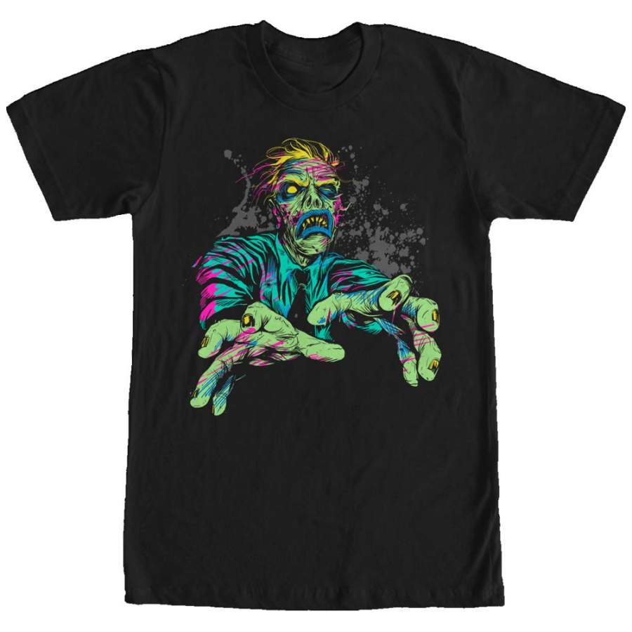 Lost Gods Men’s Halloween Zombie Attack  T Shirt Black