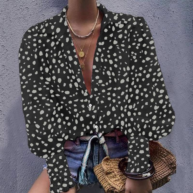 Spring Sexy Leopard Printed Shirts Fashion Bohemian Party Blouse