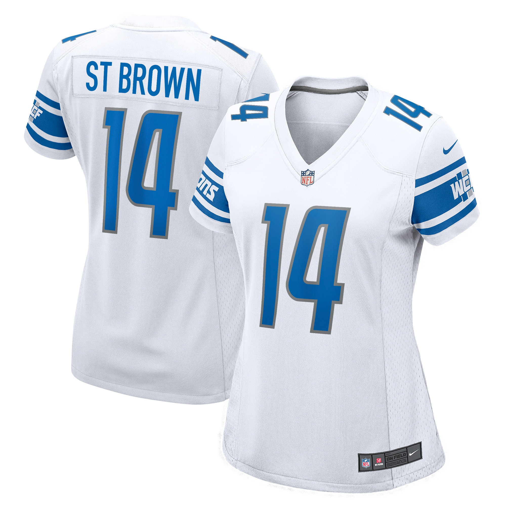 Amon-ra St. Brown Detroit Lions Womens Player Game Jersey – White NFL