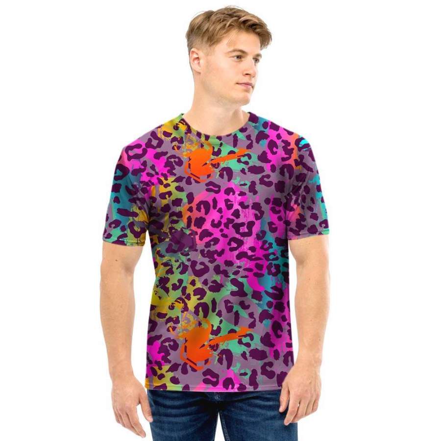 Colorful Leopard Men T Shirt