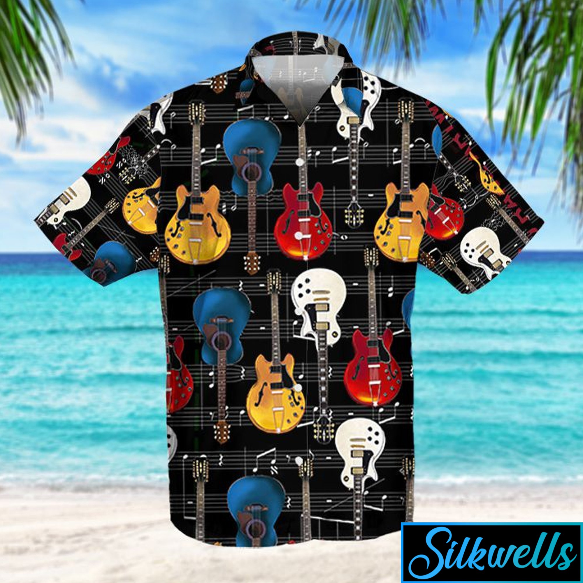 Guitar Retro Hawaii Shirt Ha64891