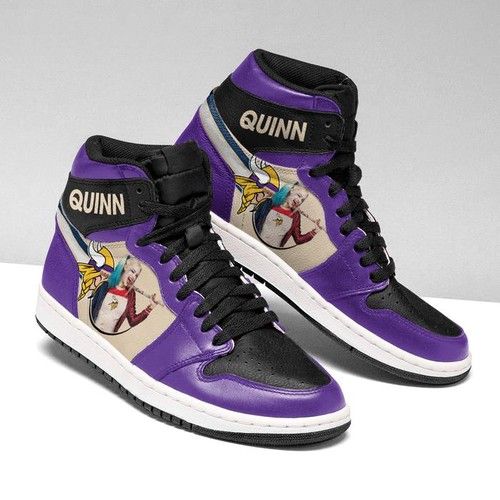 Harley Quinn Minnesota Vikings Jordan Sneakers High Top Shoes Jordan Sneaker