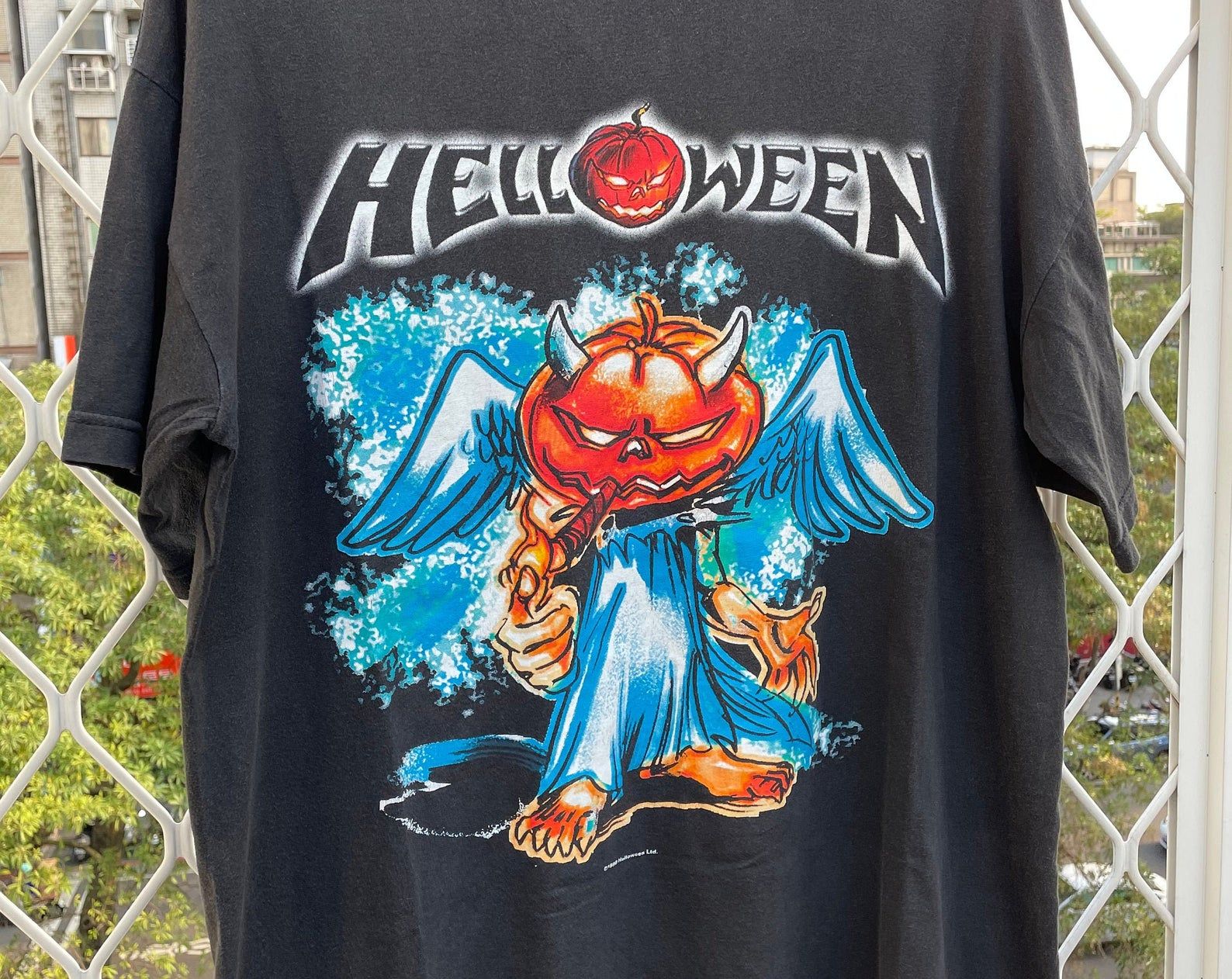 Vintage Helloween 1998 World Tour T-Shirt Pink Floyd Led Zeppelin Metallica Megadeth Aerosmith Slayer Motley Crue Guns N Roses