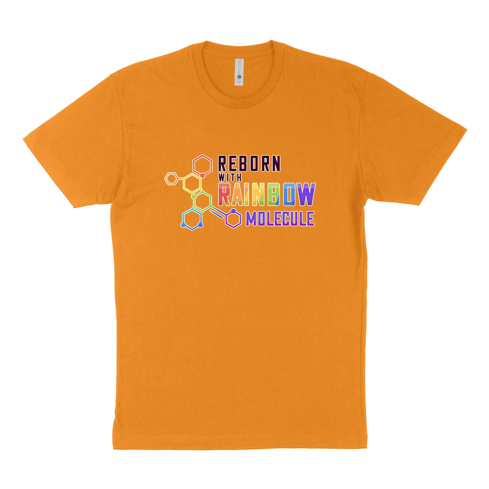 LGBT Unisex’s Graphic Tees, LGBT Fashion Designs, Graphic Unisex T-Shirt, Husband Wife Personalized Gifts, Reborn With Rainbow Molecule Next Level 3600 Unisex T-Shirt