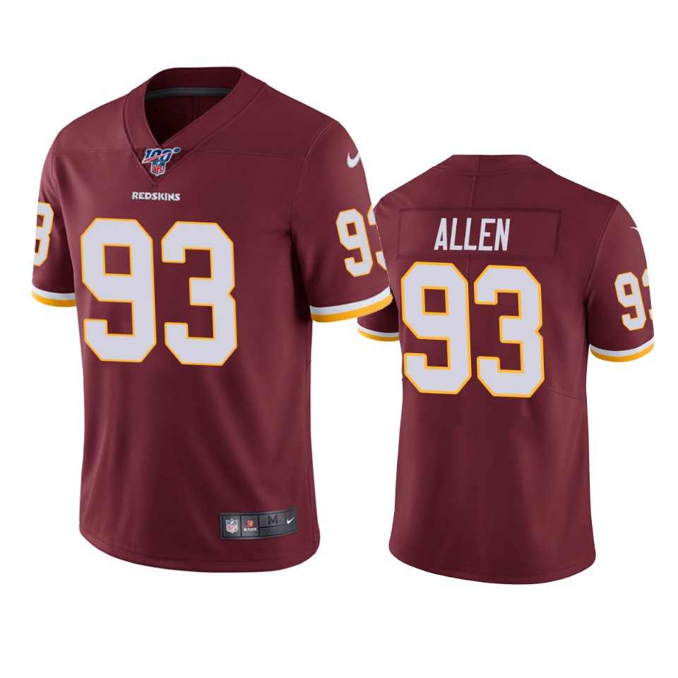 Washington Redskins Jonathan Allen Burgundy 100th Season Vapor Limited Jersey