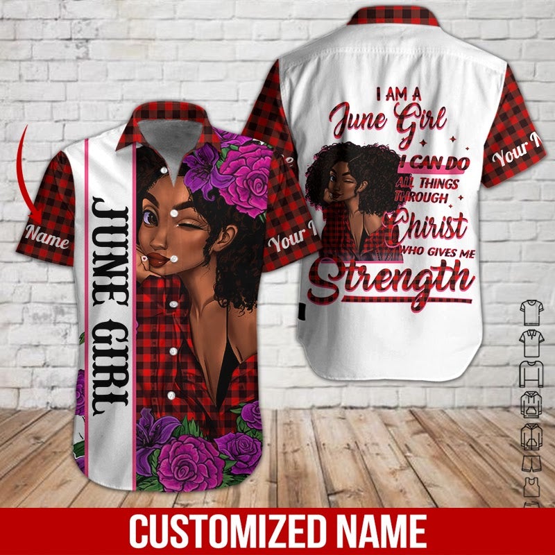 June Girl Custom Name Aloha Hawaii Shirts For Men Women Ha50380