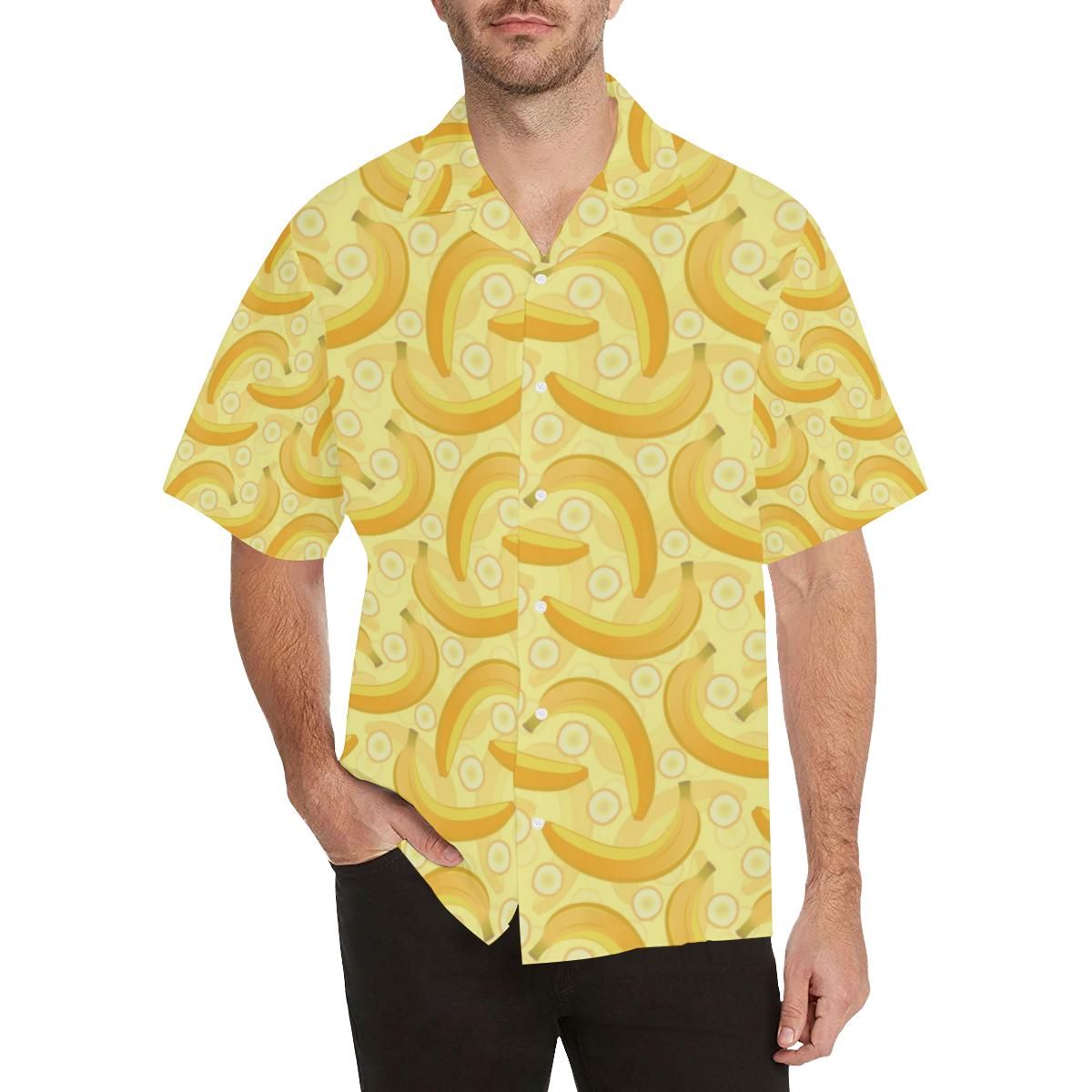 Banana Pattern Men’s All Over Print Hawaiian Shirt