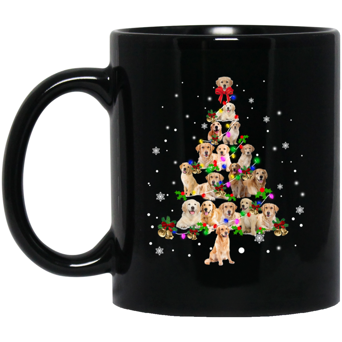 Christmas Lights Golden Retriever Dog Christmas Tree Mug
