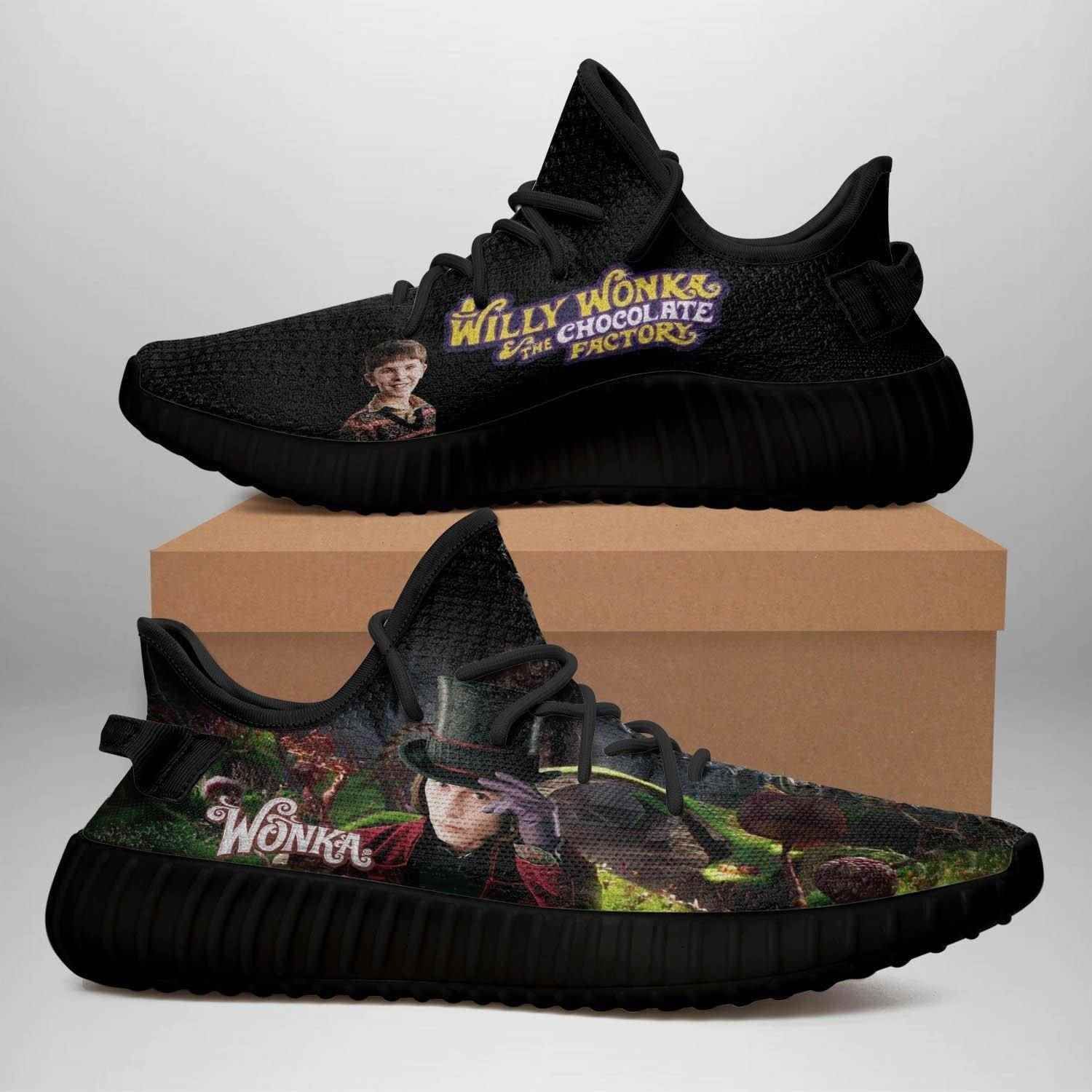 Willy Wonka The Chocolate Factory Black Edition Yeezy Boost Shoes Sport Sneakers