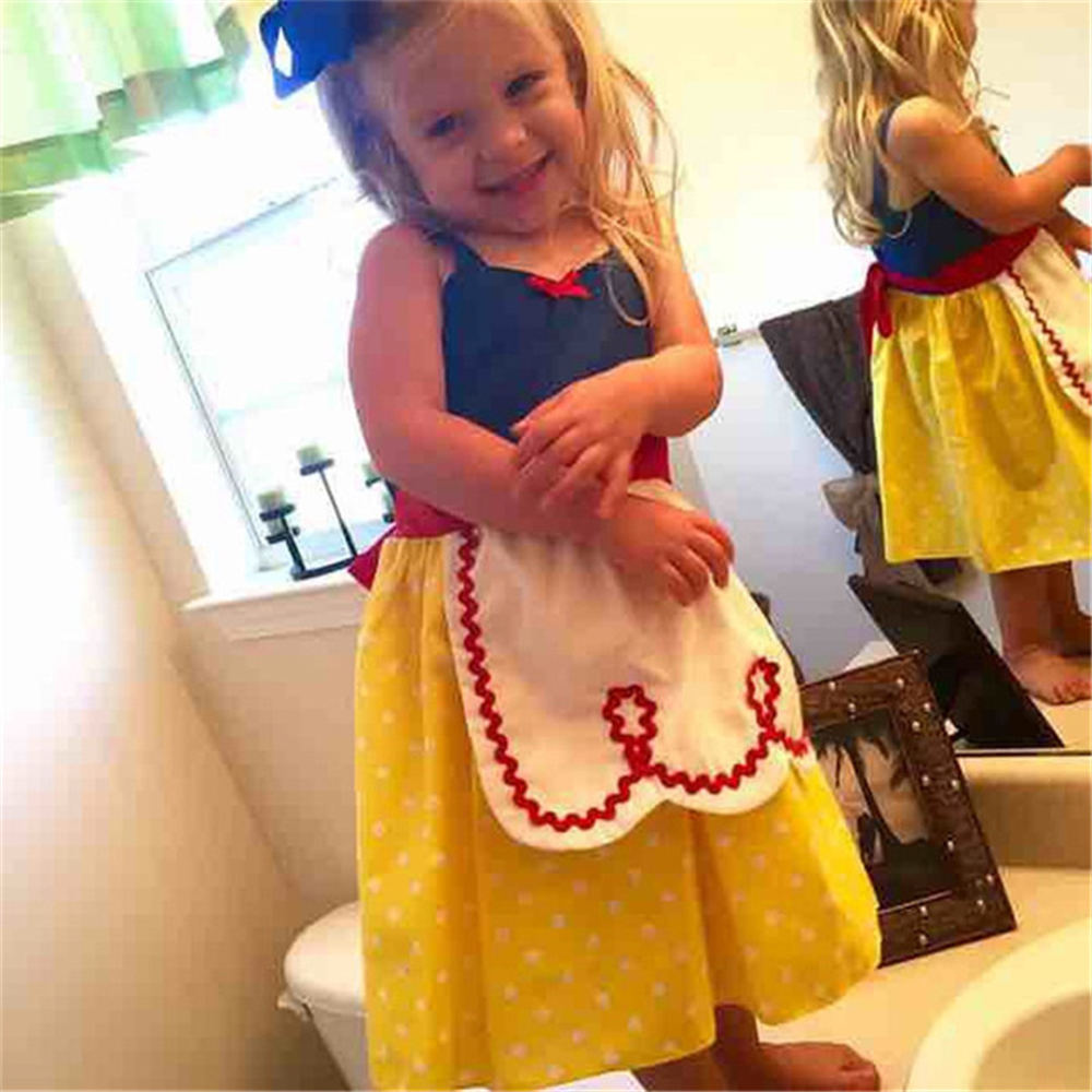 Alice in Wonderland Toddler Girls Dot Dresses with Apron Snow White Halloween Cosplay Costumes Baby Lovedobers Clothes for Kids alx