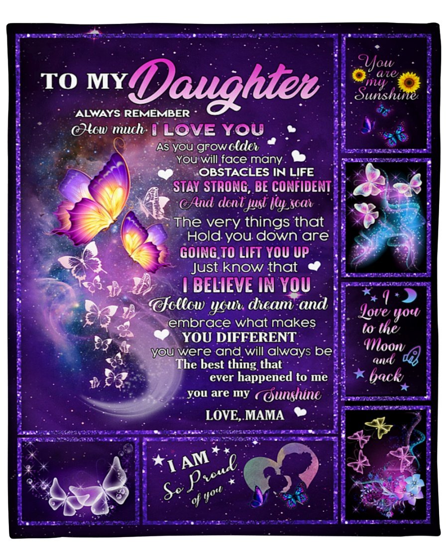 To My Daughter Fleece Blanket Always Remember How Much I Love You Gift From Mother Home Decor Bedding Couch Sofa Soft And Comfy Cozy