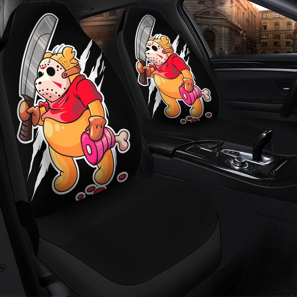 Pooh Jason Voorhees Horror Movie Premium Custom Car Seat Covers Decor Protectors